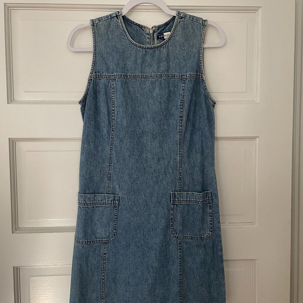 Vintage Denim Dress with Front Pockets Size Small